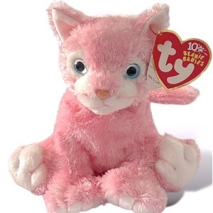 Ty Beanie Baby Carnation Pink Cat - Retired